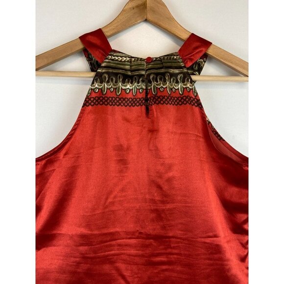 Como Black Women's Boho Halter Orange Tank Top Size Small - Picture 7 of 9